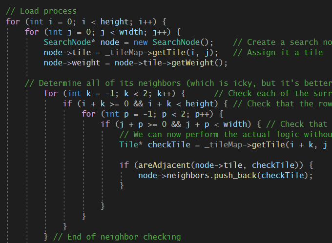A screenshot of the project code.