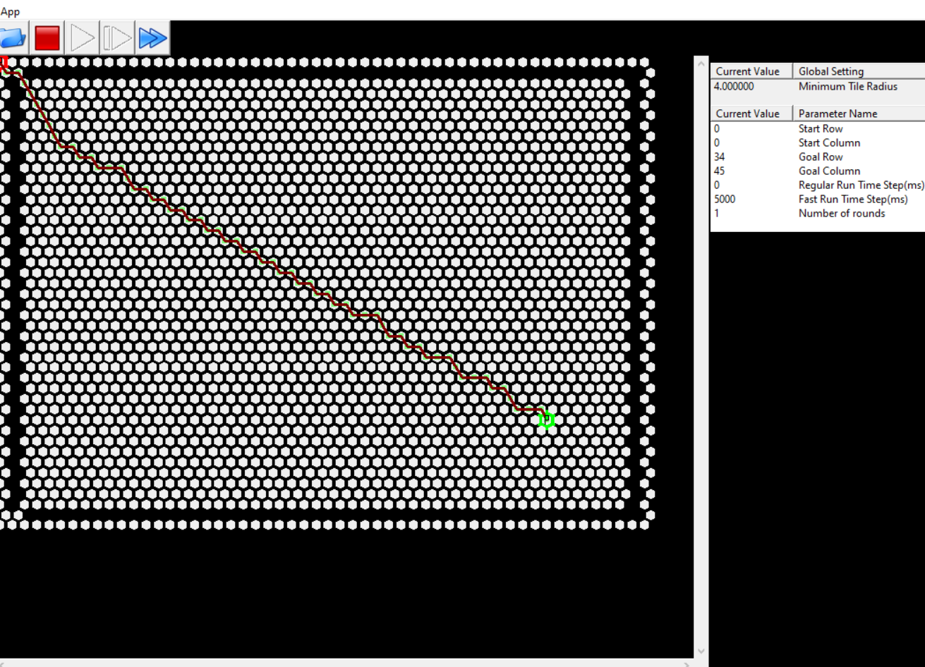 Example of the algorithm's final path on a unique grid.