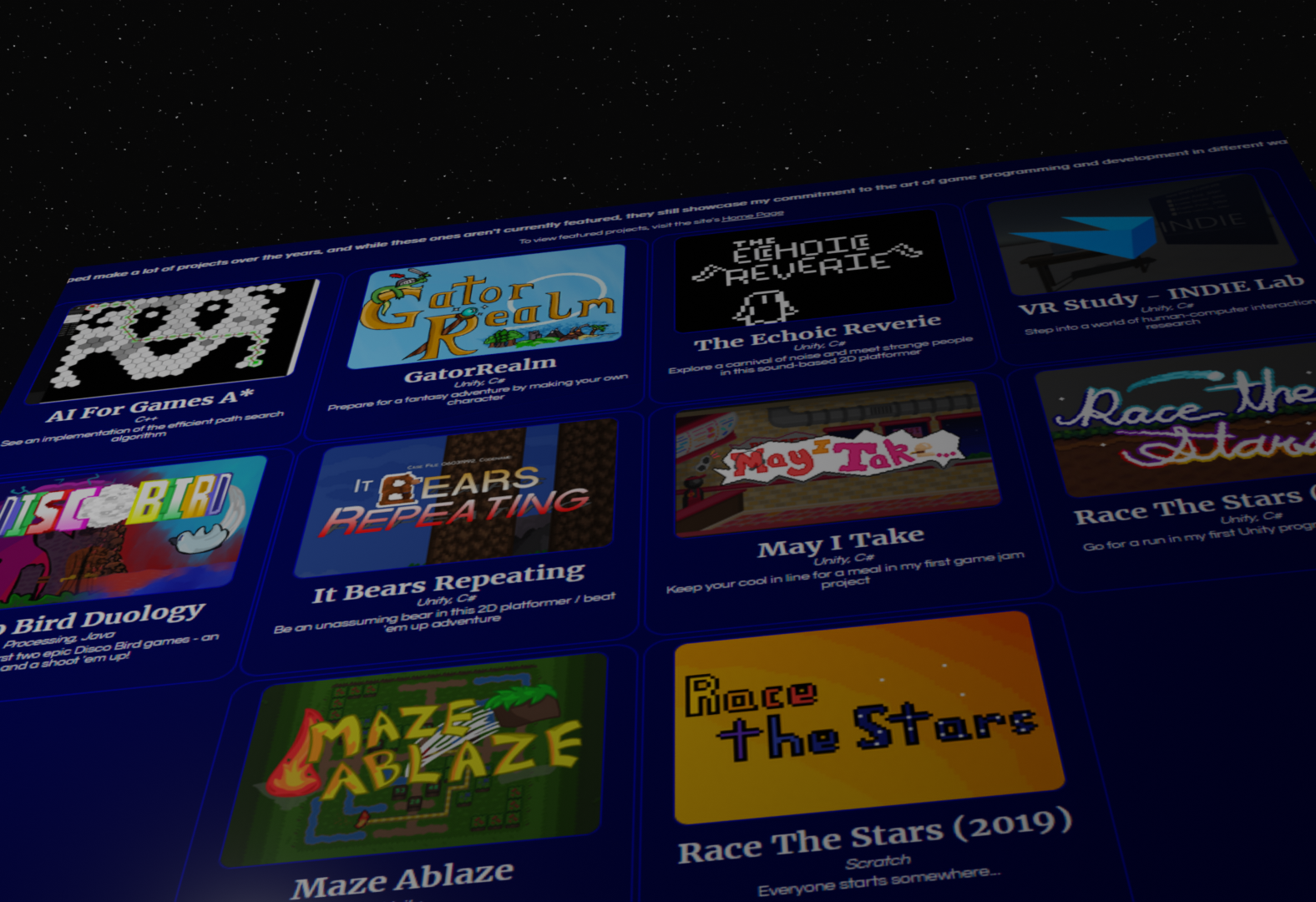 Another image of the ALL PROJECTS page.