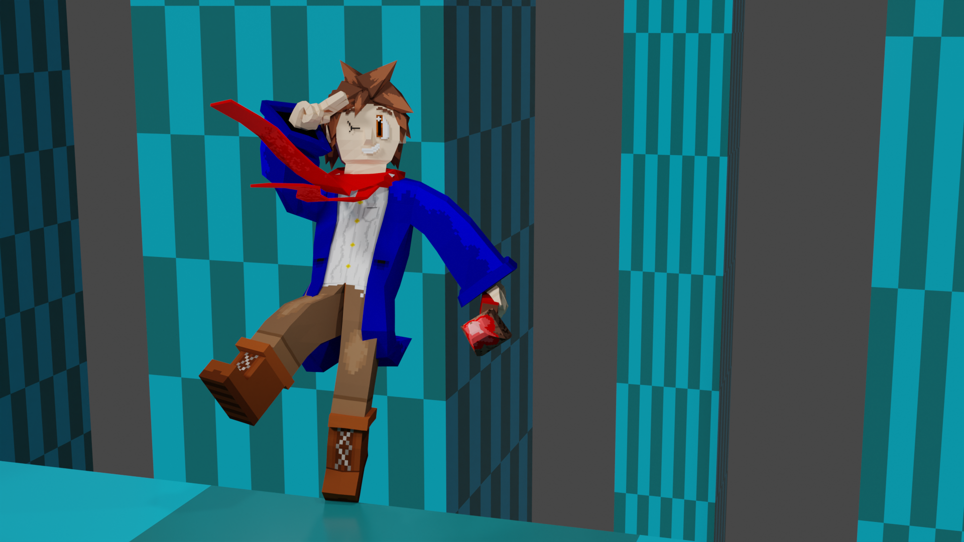 Yet another angle - I love combining pixel art with low-poly models I make to bring the style into 3D!