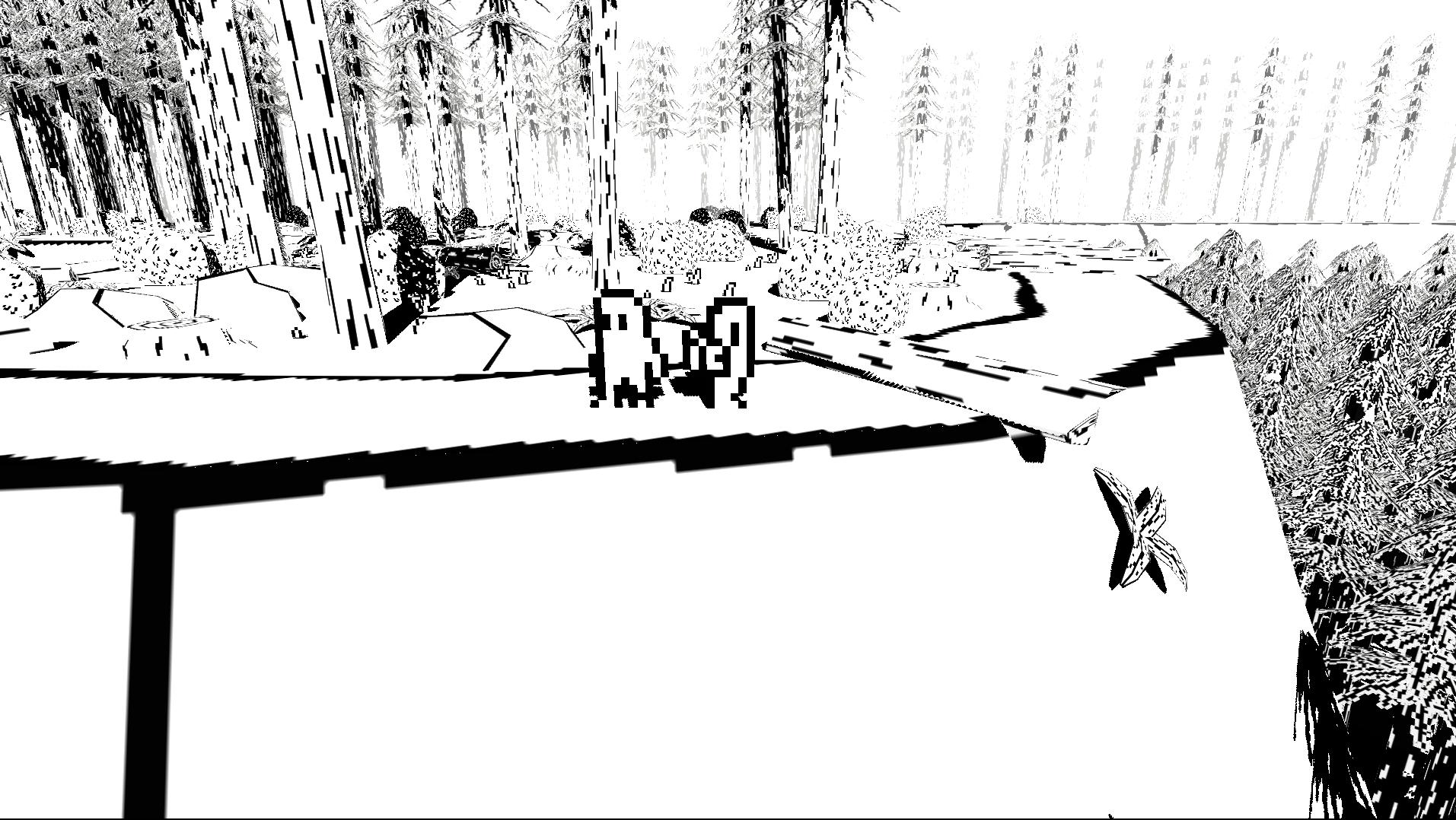 Each environment is crafted to be unique and memorable as well, so that walking through the woods is always visually engaging and never a chore.