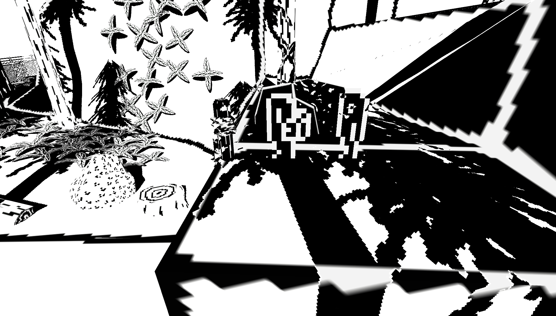My shadow shader recognizes the parts of the mesh in shadow, and instead of recoloring them, renders a different (in this case inverted) texture over those areas, keeping my color palette firmly to 2.