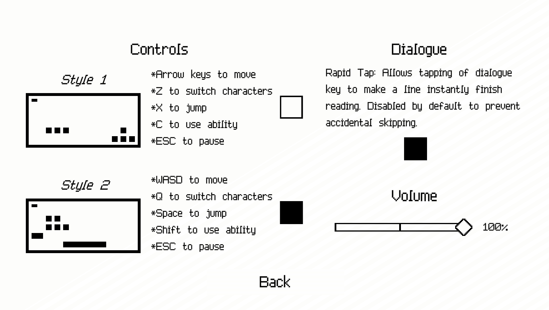 The game has a simple set of options to allow players of any gaming persuasion to easily customize their experience.