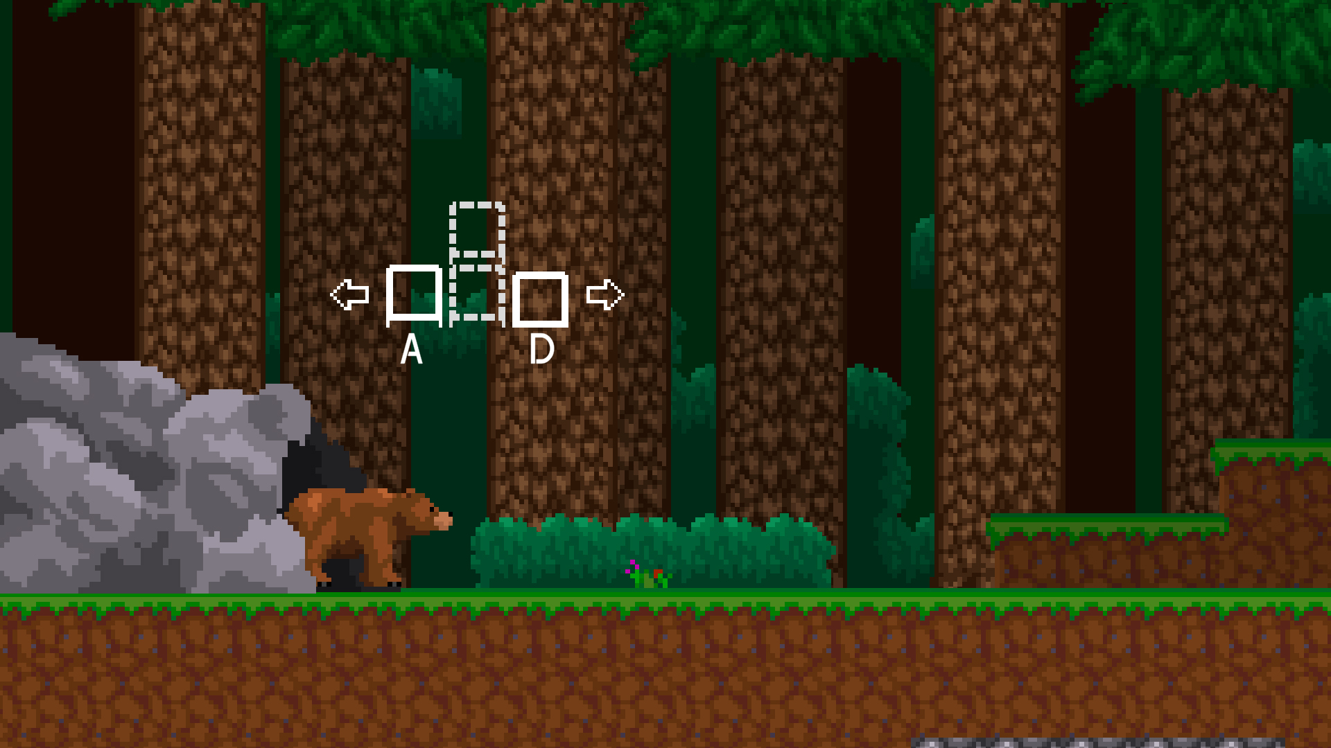 Controls are taught to the player through seamless popups in the world that appear when a player gets close.
