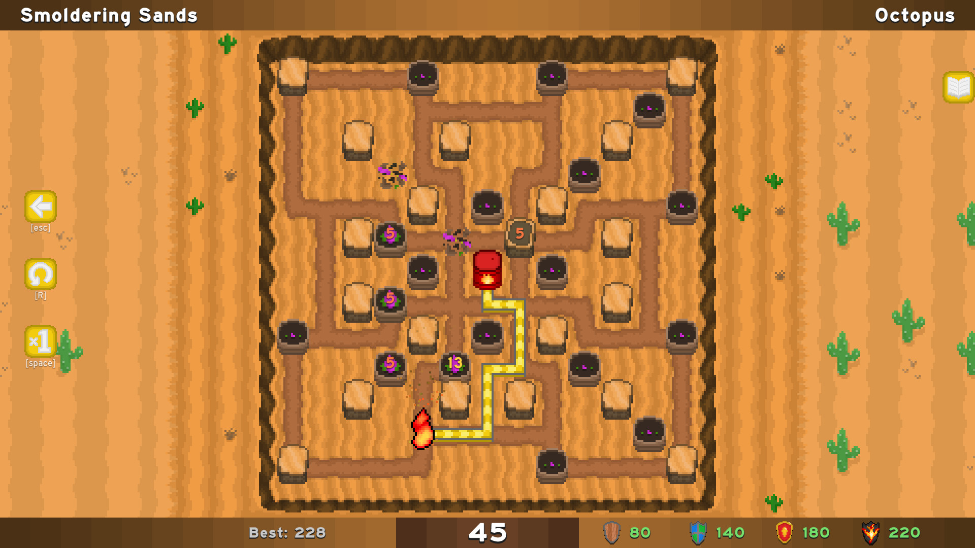 There are 3 different worlds, each with their own aesthetic, set of levels, and new block types.